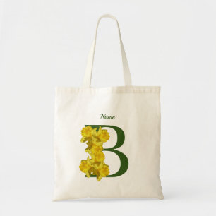 Narcis Monogram Initiaal B Uw Naam Tote Bag