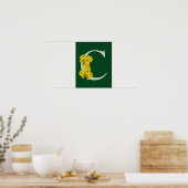 Narcis Monogram Initiaal C  Poster (Keuken)