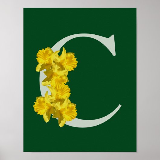 Narcis Monogram Initiaal C  Poster (Voorkant)
