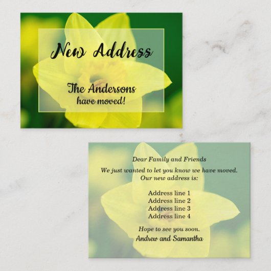 Narcis Nieuw Adres Aankondiging (Voorkant / Achterkant)