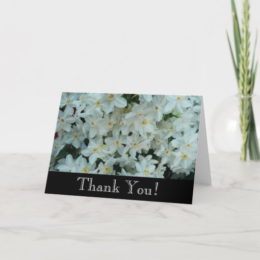 Narcis Paperwhite Delicate Witte Bloemen Bedankkaart (Voorkant)