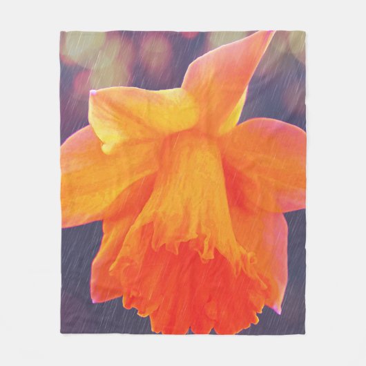 Narcis Regen Fleece Dekbed Deken (Voorkant)