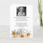 Narcis rouwceremonie programmakaart bedankkaart (Achterkant)