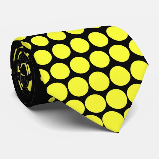 Narcis Techno Stippen Modern Zwart Stropdas (Opgerold)