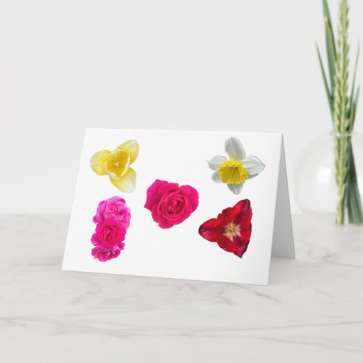 Narcis, Tulpen en Rozen Kaart (Voorkant)
