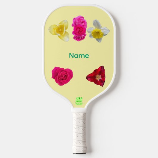 Narcis, Tulpen en Rozen Pickleball Paddle (Voorkant)