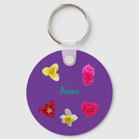Narcis,Tulpen, en Rozen Sleutelhanger (Voorkant)