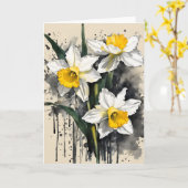Narcis - Watercolor bloemen Kaart (Gele Bloem)