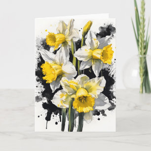 Narcis - Watercolor bloemen Kaart