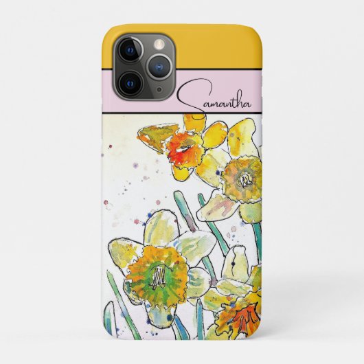 Narcis Waterverf Narcissen bloemig Bloem Telefoon Case-Mate iPhone Case (Achterkant)