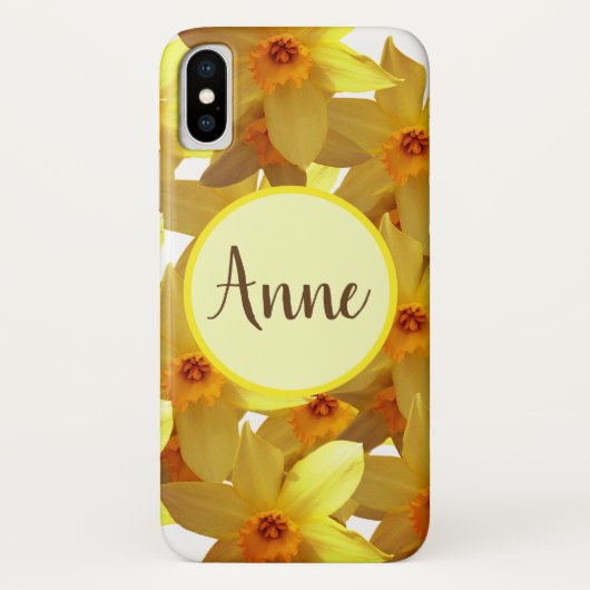 Narcissen Bloeien gepersonaliseerde iPhone Hoes (Achterkant)