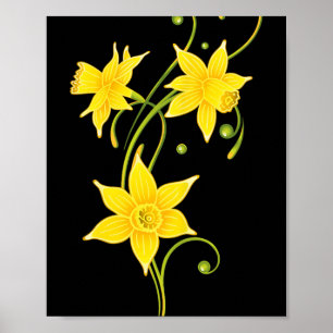 Narcissen Bloem Shirt Bloemig Lente Ontwerp Pasen Poster