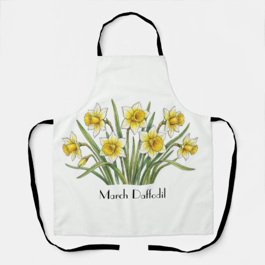 Narcissen Bloemen in Maart Schort (Voorkant)