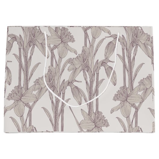 Narcissen bloemen, lente lijn weide. groot cadeauzakje (Voorkant)