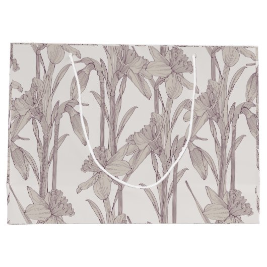 Narcissen bloemen, lente lijn weide. groot cadeauzakje (Achterkant)