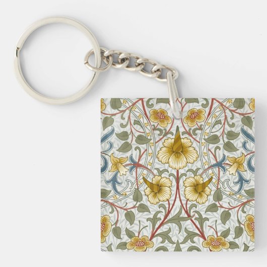 Narcissen Bloemmotief van William Morris Sleutelhanger (Voorkant)