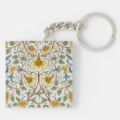 Narcissen Bloemmotief van William Morris Sleutelhanger (Achterkant)