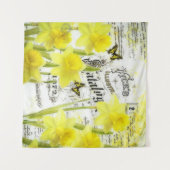 Narcissen en vlinders wandkleed (Voorkant (horizontaal))