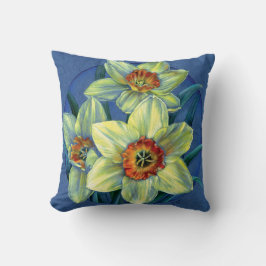 Narcissen fijne kunst bloemenvierkant kussen