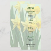 Narcissen Hoge en Lage Trouwmenu Menu (Voorkant / Achterkant)