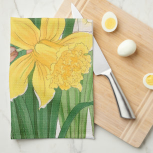 Narcissen-houtsnede schilderij, Tanigami Kônan, 19 Theedoek
