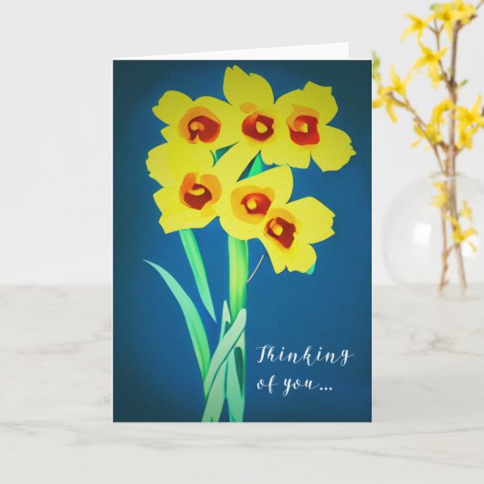 Narcissen illustratie - Aan jou denken Kaart (Gele Bloem)