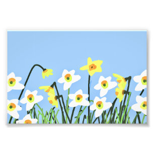 Narcissen in de lente – Hedendaagse kunst  Foto Afdruk
