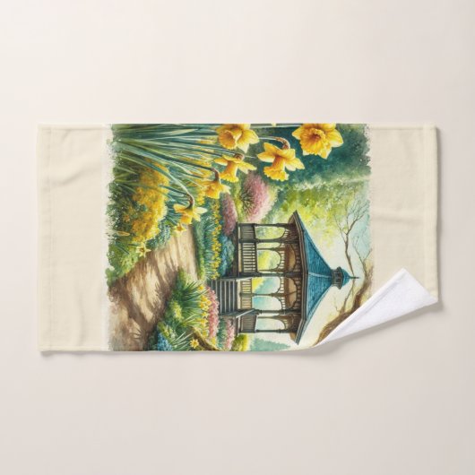 Narcissen in de lente Waterverf Handdoek (Handdoek)