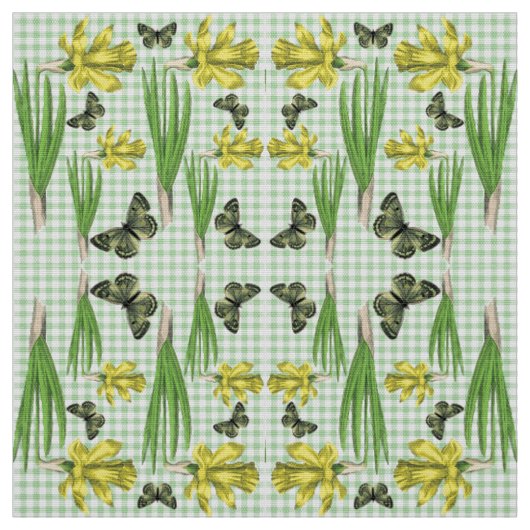 Narcissen in lente stof (Swatch)
