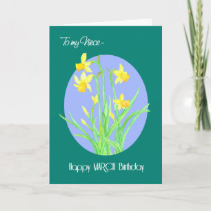  narcissen maart Verjaardag voor nichtje Kaart