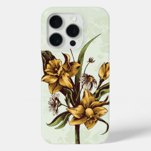  narcissen met madeliefjes op groen iPhone 15 pro case