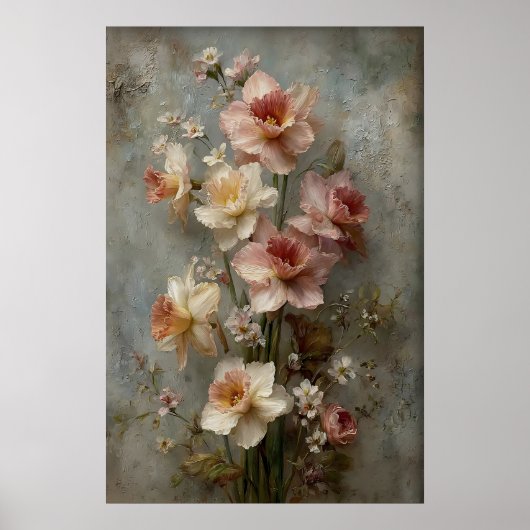Narcissen Muur Kunst Print, Antieke Lentewei Poster (Voorkant)