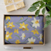 Narcissen op blauw Paarse Tissuepapier (Geschenk)