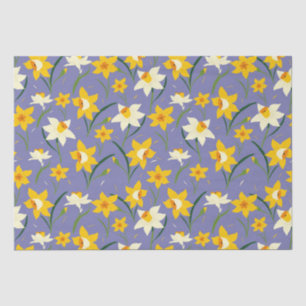 Narcissen op blauw Paarse Tissuepapier