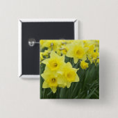 Narcissen RF) Vierkante Button 5,1 Cm (Voorkant /achterkant)
