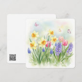 Narcissen, Tulpen, Hyacinten, Vlinders Kaart (Voorkant / Achterkant)