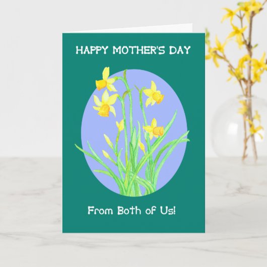  narcissen van ons beiden Moederdag Kaart (Gele Bloem)