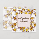 Narcissen Wil je mijn bruidsmeisje kaart zijn (Voorkant / Achterkant)