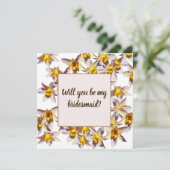 Narcissen Wil je mijn bruidsmeisje kaart zijn (Staand voorkant)