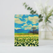 Narcissenveld - schilderij briefkaart (Staand voorkant)