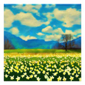 Narcissenvelden - schilderij foto afdruk (Voorkant)