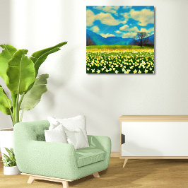 Narcissenvelden - schilderij foto afdruk