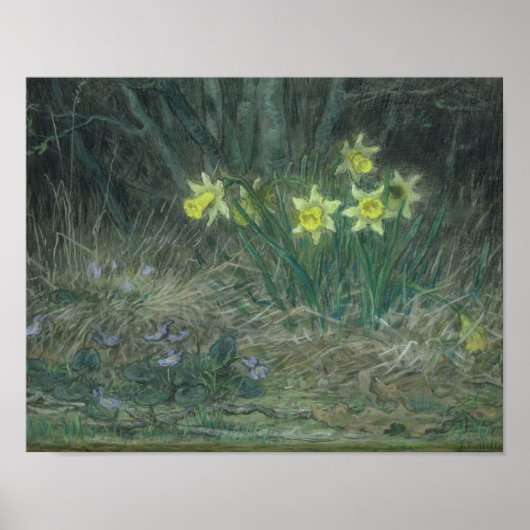 Narcissi en Violets, c.1867 Poster (Voorkant)
