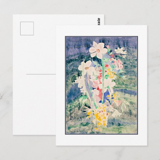 Narcissi, schilderij van Charles Demuth, Briefkaart (Voorkant / Achterkant)