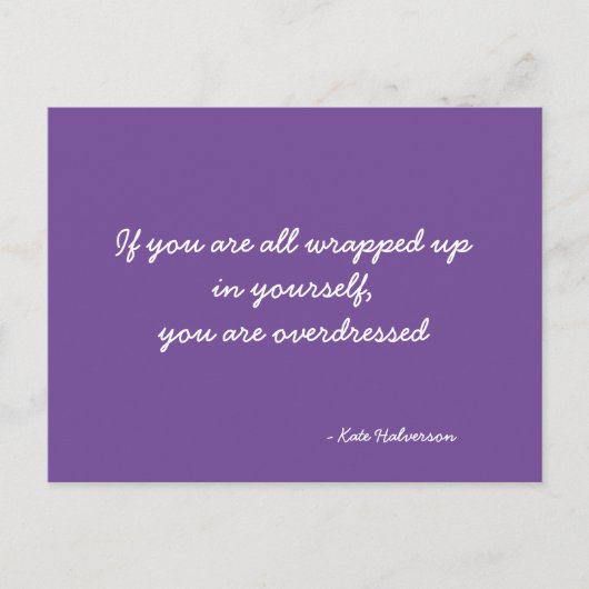 Narcissisme Quote Paars en White Briefkaart (Voorkant)