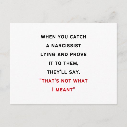 Narcissist Gaslighting Briefkaart (Voorkant)