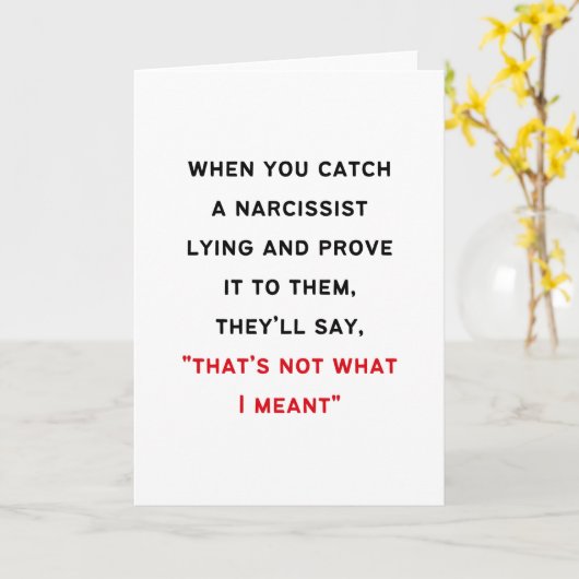 Narcissist Gaslighting Kaart (Gele Bloem)
