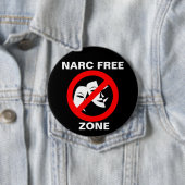 Narcissist/Narc Free Zone Button Black (In situ)