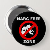 Narcissist/Narc Free Zone Button Black (Voorkant /achterkant)