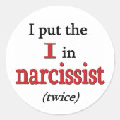 Narcissist Ronde Sticker (Voorkant)
